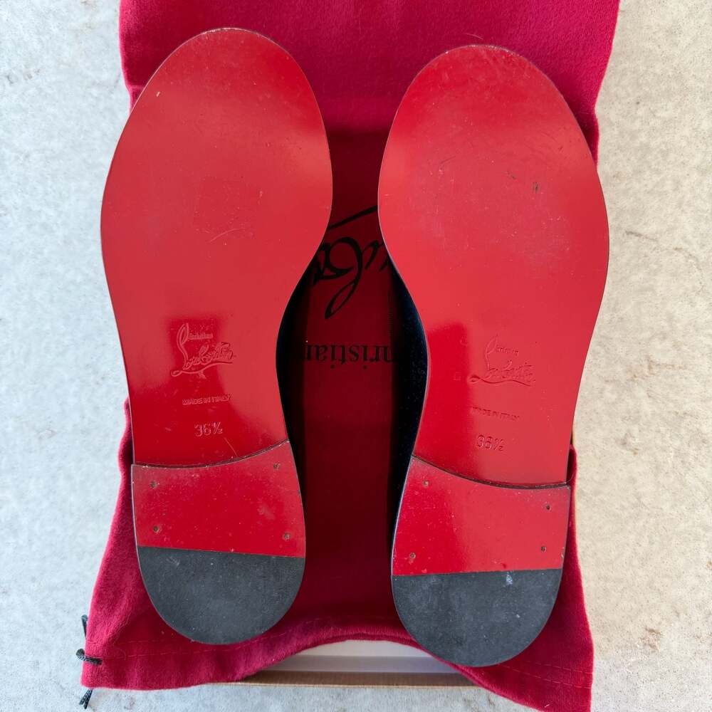 Christian Louboutin Tiketa Flat Calf Abrasivato Loafers Black Size 36.5 - Picture 2 of 7